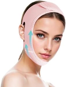 V Line Lifting Mask Chin strap for sleeping, V Line Lifting Mask for Women,Jaw Exerciser，Medium,Pink