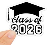 120 x Class of 2026 Graduation Party Favor Stickers, Black 2026 Graduation Envelope Seals, Irregularly Shaped Graduation Announcement Invitation Labels with Strong Adhesive, 2" in Width (Standard)
