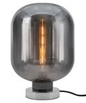 Smoked Glass Orb Table Lamp Retro Chrome Globe Desk Lamp Glass H3020