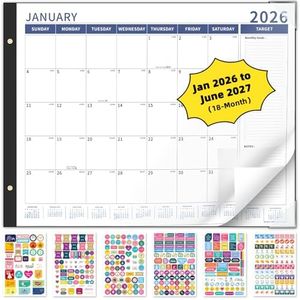Ospelelf Desk Calendar 2026-2027 Large 22'' x 17'' Desktop Calendar 2026 Monthly Calendars, 18 Month Family Calendar, Use Jan 2026 - June 2027, Blue