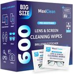 Glasses Wipes Lens Cleaner - Lens Wipes for Eyeglasses - 400 Pre-moistened Individually Wrapped Wipes for Eye Glasses, Electronics, Phone, Computer, Laptop Screen - Camera Lens Cleaner - Made in EU