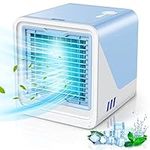 Portable Air Conditioner Small Personal Air Cooler 3 in 1 Air Conditioners,Compact Evaporative Cooler Air Humidifier,3 Wind Speed Desktop Air Conditioner Fan,Suitable for Home & Office