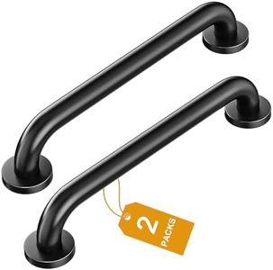 FANHAO 2 Pack Shower Grab Bar, 16 Inch Stainless Steel Bathroom Grab Bar Handicap Bars, Heavy Duty Shower Handle Bath Handle, Safety Bars for Seniors, Elderly or Handicapped (Matte Black)