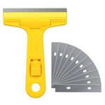 Homdum Razor Scrapper with ABS Plastic Handle tool to remove silicone & paint stains Floor Tile Grout Remover mirror Glass Window Cleaning Device Wiper with 10 cm Stainless Steel Blade