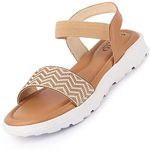 FAUSTO FST KI-8859 BEIGE-38 Women's Beige Open Toe Fashion Stylish Day Long Comfort Slip On Wedges Sandals (5 UK)