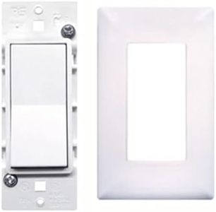 Pass & Seymour Mobile Home/RV White Self-Contained Rocker Switch w/Snap On Plate