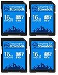 Everything But Stromboli 4 Pack 16GB SD Card for Browning Trail Camera Dark Ops, Recon Force, Defender, Spec Ops, Patriot, Strike Force Game Cam Memory Cards