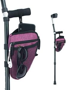 Forearm Crutch Bag Lightweight and Waterproof Forearm Crutch Accessories Storage Pouch with Triangle Shape, Universal Crutch Accessories Bag with Mesh Pocket to Organize Daily Essentials (Purple)