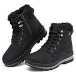 Womens Snow Boots Waterproof Warm Fur Lined Ankle Booties Ladies Lace Up Hiking boots Non Slip Platform Boots with Side Zipper Outdoor Winter Boots