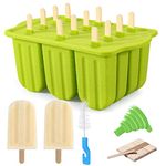 Popsicle Molds 12 Pieces Silicone Ice Pop Molds BPA Free Reusable Popsicle Mold Easy Release Ice Pop Maker with 50 Pcs Sticks Cleaning Brush and Funnel