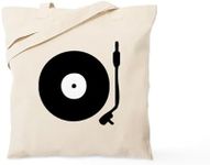 CafePress Vinyl Turntable 1 Tote Bag Natural Canvas Tote Bag, Reusable Shopping Bag