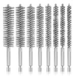 8 PCS Stainless Steel Wire Bore Brushes, Wire Brush Set Thick Flexible Feeding Tube Cleaning Brushes Cleaning Steel Brush Hex Shank Handle for Power Drill