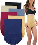 ToBeInStyle Women’s Pack of 6 Seamless High-Waisted Compression Layer Shaping Briefs, 6 Pack: Double Layer Basic, One Size