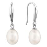 GIVA 925 Sterling Silver Original Freshwater White Pearl Drop Earrings | Valentines Gift For Girlfriend ,Studs To Gift Women'S&Girl'S | With Certificate Of Authenticity And 925 Stamp|6 Month Warranty