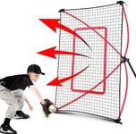 NET PLAYZ PitchBack Portable Baseball Rebound Net, 5ft x 3ft, Quick Set Up, Lightweight, Multi Angle Adjustment, Baseball Training Net, Suitable for Throwing, Pitching & Fielding, Black