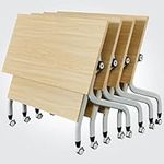 NaLoRa 4 Pack Conference Table, 47.2L x19.7W x 29.5H Wooden Meeting Table with Modesty and Locking Wheels, Modern Rectangular Small Folding Table for Office Meeting Room Classroom Conference