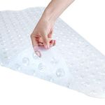 RIVUGJA Rubber Bath Mat for Bathtub and Shower, Anti Slip, Anti Bacterial, Mold Resistant(100X 40 cm, Clear Transparent)
