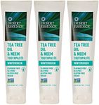 Desert Essence Tea Tree Oil & Neem Toothpaste - 6.25 Oz - Pack of 3 - Refreshing Rich Taste - Baking Soda & Essential Oil of Wintergreen - Antiseptic - Natural Ingredients - Fluoride & Gluten Free