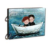 Paper Plane Design Scrapbook Photo Album Unique Gift for Siblings Brother and Sisters DIY Memories Book with 20 Black Sheets (Small 9 x 6.5 inch)