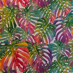 Discover Lifestyle & Fashion Fabrics Tropical Leaves Print Design Cotton Rich Linen Look Fabric For Curtains Blinds Craft Quilting Patchwork & Upholstery 55" 140cm Wide – Sold by the Half Metre