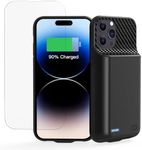 Battery Case for iPhone 12 Pro Max,14 Pro Max,13 Pro Max,14 Plus (6.7 inch), [2025 Upgraded] High Capacity 13800mAh Rechargeable Extended Charging Charger Case with Tempered Glass Screen Protector