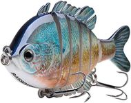 BASSDASH SwimPanfish Multi Jointed Panfish Bluegill Swimbaits Topwater Hard Bass Fishing Crank Lure 3.5in/0.85oz (Redbreast Sunfish)