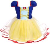 Dressy Daisy Princess Tulle Dress Fancy Party Costume Halloween Birthday Outfit for Baby Girls Size 1, Yellow 102