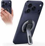 RIGGEAR Magnetic Phone Grip and Stand for MagSafe Phones Cases, 3in1 Magnetic Finger Ring Holder with Double Sided Magnet, Fidget Buttons, 360° Rotation Magnetic Gym Phone Stand (Graphite Black)