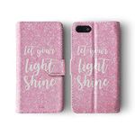 Tirita Wallet Leather Flip Phone Case Compatible with iPhone 6 Plus & 6s Plus PRINTED GLITTER, NOT REAL GLITTER Inspirational Saying Life Quotes Wisdom Phrases