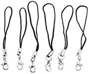 50PCS Black Charm Straps Lobster Clasp Mobile Phone Charm Holders Phone Lanyard Ropes Cords DIY Jewelry AccessoryStrong and Long-Lasting