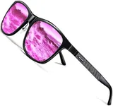 ROCKNIGHT HD Oversized Sunglasses Women Polarized UV Protection Pink Mirrored Reflective Metal Sunglasses Big Head