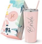 SassyCups Bride Tumbler Cup | Engraved Vacuum Insulated Stainless Steel Drink Cup with Straw for Bride to Be | Engagement Glass | Newly Engaged Travel Mug | Future Mrs | Bachelorette (22oz, Blush)