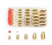 Fishing Brass Bullet Sinkers Weights Kit Tackle Sinkers with Box,for Texas Rig and Carolina Rig,50 Pcs/Box