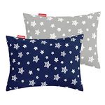 Toddler Pillowcase 2 pack,Envelope Closure Small Pillow Cases 14'' x 20'', 100% Soft Microfiber, Fit for Pillow Size 13"x 18" or 14"x19" Crib Pillow, Kids Pillow, Pillow Case Cover Only,Grey & Navy