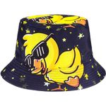 Be Your Own Style BYOS Unisex Trendy Reversible Lightweight Printed Bucket Hat Packable Outdoor, Star Duck, One Size