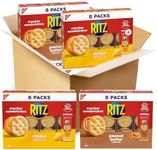 RITZ Peanut Butter Sandwich Cracker Snacks and Cheese Sandwich Crackers, Snack Crackers Variety Pack, 32 Snack Packs (6 Crackers Per Pack)