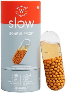Wellbeing Nutrition Slow Bone Support Capsule for Men and Women | Bone and Joint Vitamin Supplements | Glucosamine, Chondroitin, MSM, Calcium | For joint mobility and bone strength (60 Capsules)