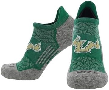 South Florida Bulls No Show Tab Socks | Men's & Women's Running Golf Performance Ankle Socks | NCAA Licensed (Large)