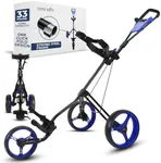 SereneLife 3 Wheel Golf Push Cart – Ultra Lightweight, Small Folding Size, New-Version Scorecard Holder – Golf Accessories for Men, Golf Cart, Wagons Carts Foldable