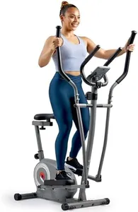 Sunny Health & Fitness Essential Smart 2-in-1 Cross Trainer Elliptical Bike, Magnetic Training Machine for Adult/Seniors Home Gym Cardio Exercises, Free SunnyFit App Bluetooth Connection - SF-E322004