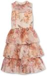 Speechless Girls' Sleeveless Maxi Length Organza Party Dress, Cream/Floral, 12