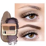 Oulac Eyebrow (Gel+Powder) Kit Makeup, Waterproof Eyebrow Pomade Fills & Contours Brows with Brow Brush, Dark Brown Hair for Natural Looking 3.2 g (03 Dark Brown + Strawburn）