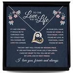 To My Beautiful Soulmate Necklace, Sterling Silver Missing Piece Love Heart, Gifts For Wife Birthday, From Husband, Romantic Gift For My Best Wife Ever, Anniversary (Love Of My Life), Gold heart is triple plated in 14K gold., Cubic Zirconia