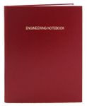 BookFactory® Red Engineering Notebook - 96 Pages (.25" Engineering Grid Format), 8 7/8" x 11 1/4", Engineering Lab Notebook, Red Cover, Smyth Sewn Hardbound (EPRIL-096-LGS-A-LRT4)