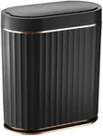 Black Bathroom Trash Can with Lid -