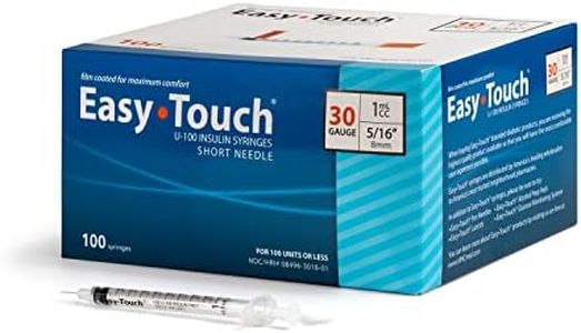 EasyTouch U-100 Insulin Syringe with Needle, 30G 1cc 5/16-Inch (8mm), Box of 100