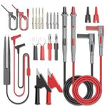 Cleqee Multimeter Test Leads Kit 21PCS Electrical Test Cables with Alligator Clips SMD IC Test Hook Clips Test Tweezer Spade Plug Banana Plug Replaceable Needles Pins