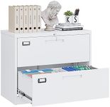 Yizosh 2 Drawer White File Cabinet 