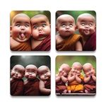 SHAIVYA Fridge Magnets Refrigerator Stylish Set Cute Budha Designs for Home Kitchen | and Office Decoration Multicolor inches Set 4