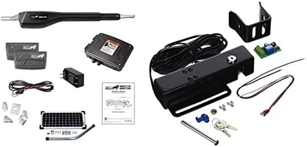 Mighty Mule MM371W-SOL Automatic Gate Opener Bundle with Gate Lock